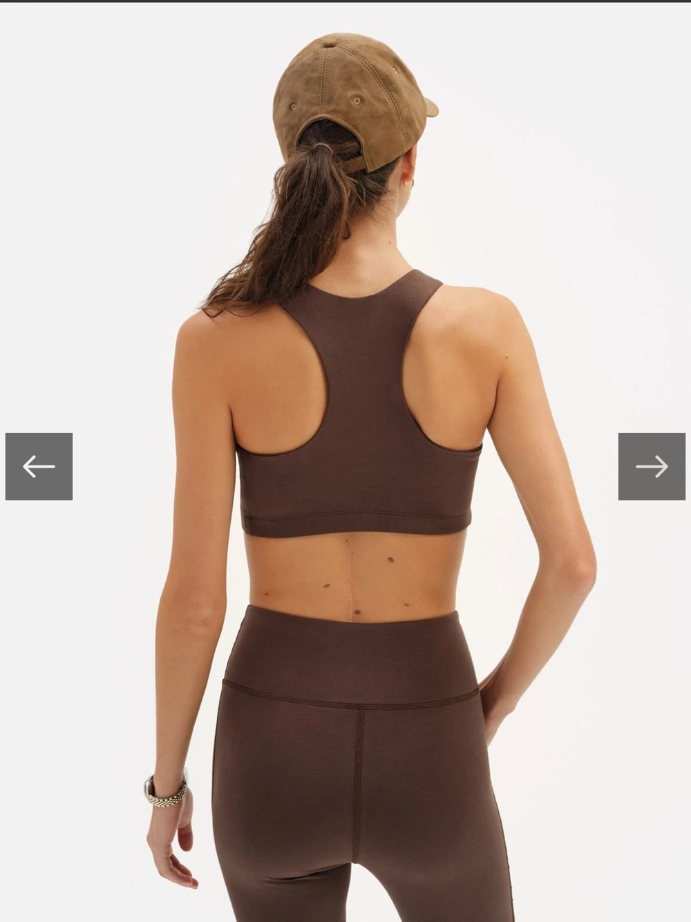 MATE The Label Sports Bra XS Brown Organic Cotton Racerback Sustainable USA Made - Picture 4 of 9
